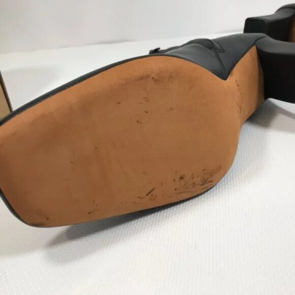 VINCE Leather Ankle Boots Square Toe Black Women Sz 10 - Picture 16 of 16